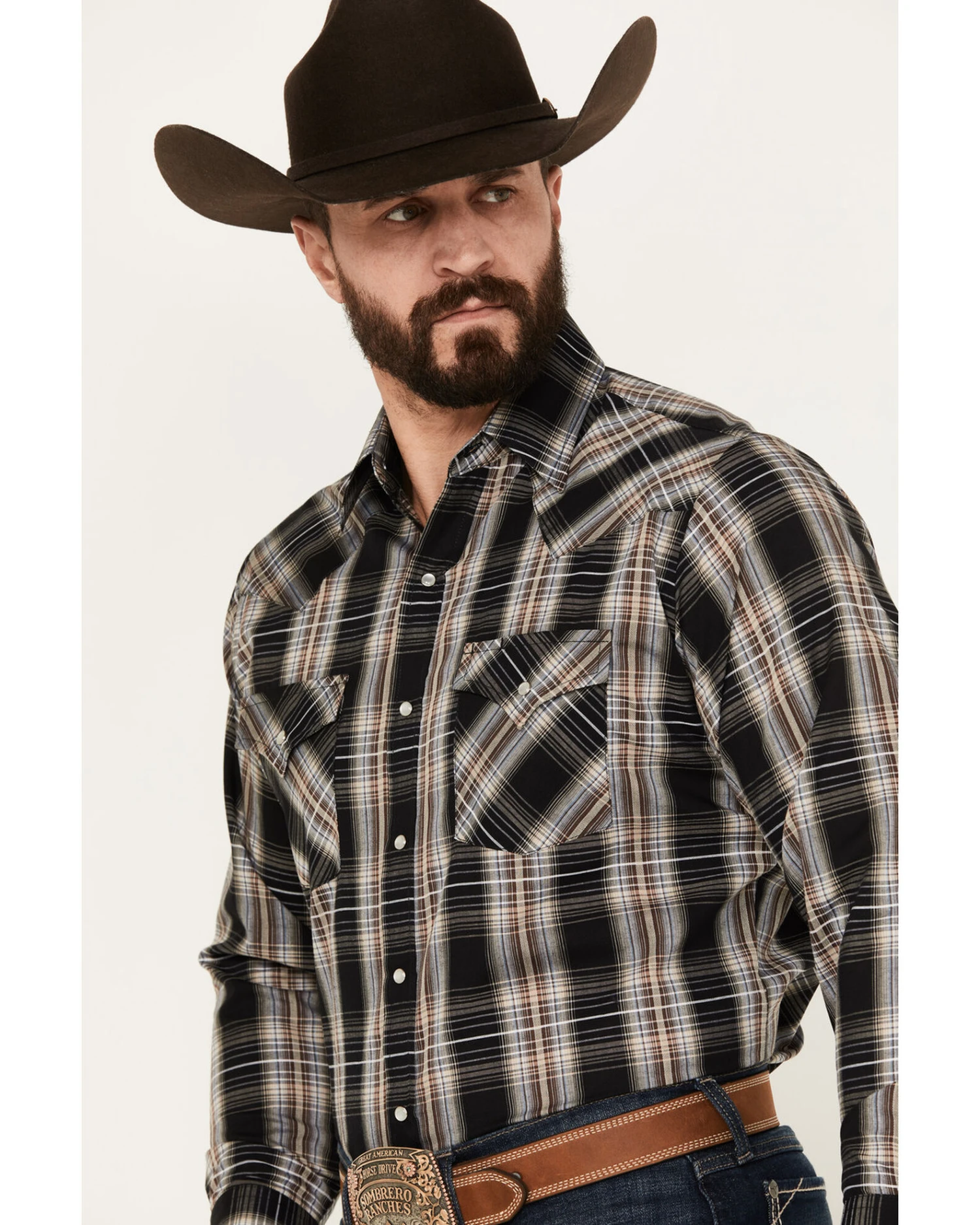 Ely Walker Men's Plaid Print Long Sleeve Western Snap Shirt - Tall 2 Ely Walker Men's Plaid Print Long Sleeve Western Snap Shirt - Tall - Image 2