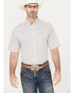 Ariat Men's Mayson Diamond Geo Print Short Sleeve Button Down Western Shirt - Big