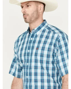 Ariat Men's Wrinkle Free Enzo Plaid Print Button-Down Short Sleeve Western Shirt -Men Western Cowboy 2000387254 442 P2